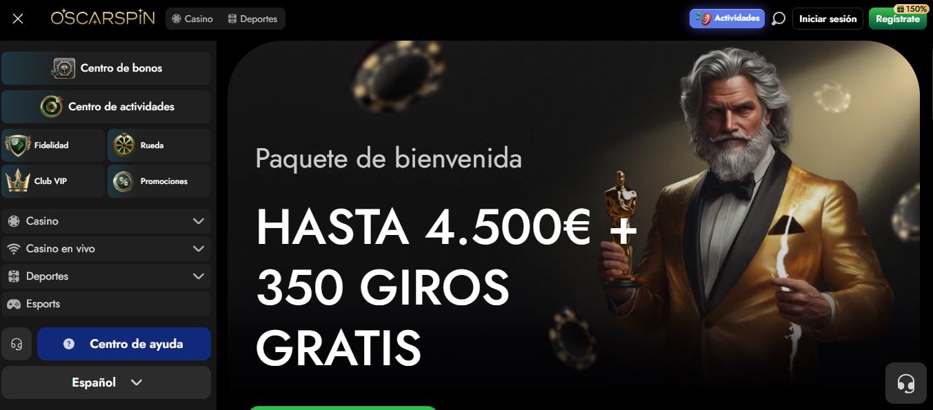 Reclama hasta 4.500€ más 350 giros gratis en bono bienvenida